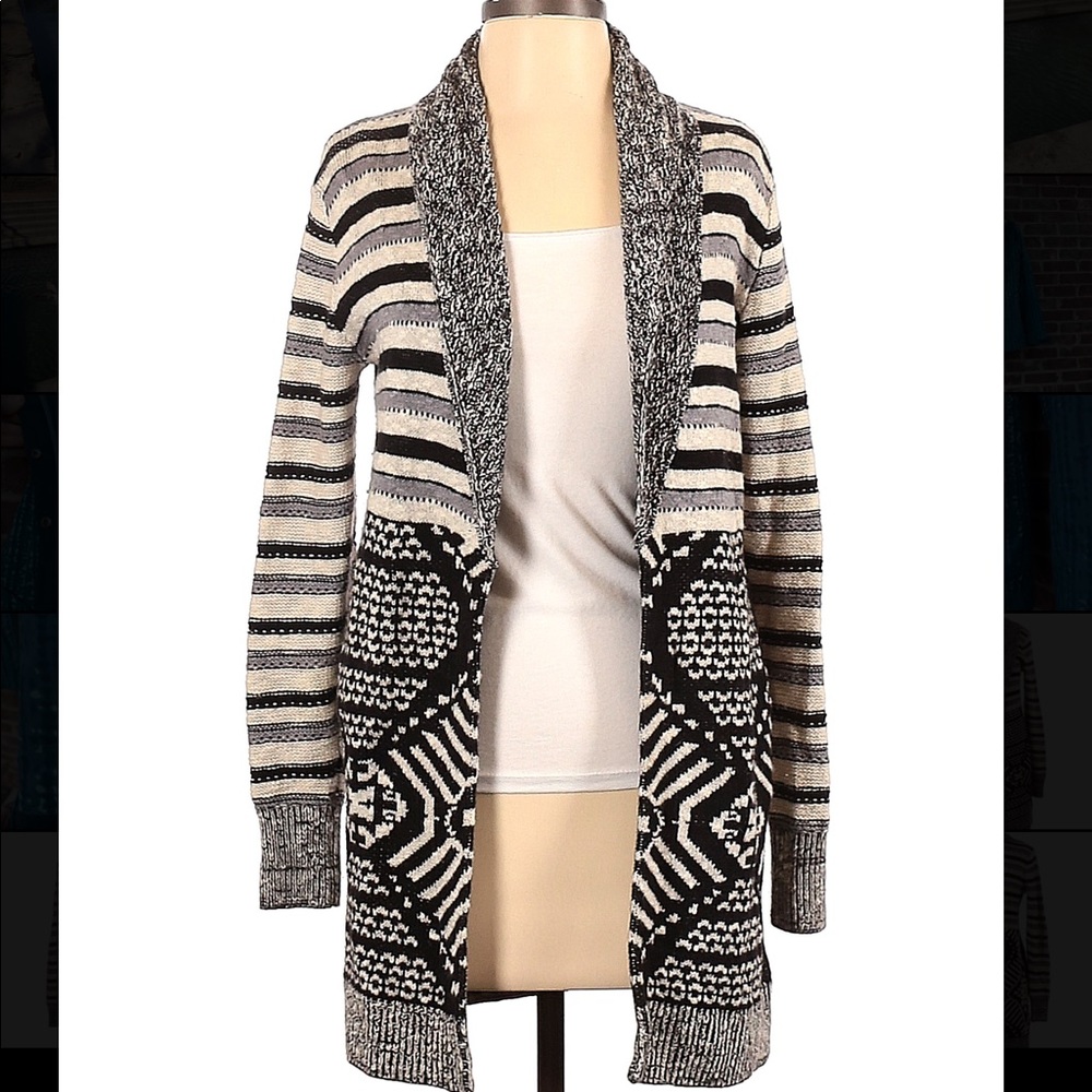 Ecote Women’s Black & White Cardigan, Size Small
